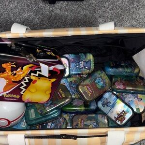 Pokemon Card Game Tin Collection - Red, Yellow, Blue